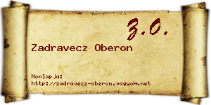 Zadravecz Oberon névjegykártya